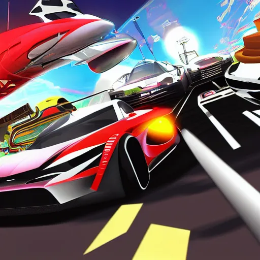 Image similar to jetset radio future style racing video game