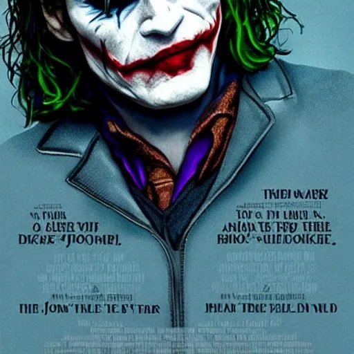 Image similar to prompt Johnny Depp as The Joker movie poster