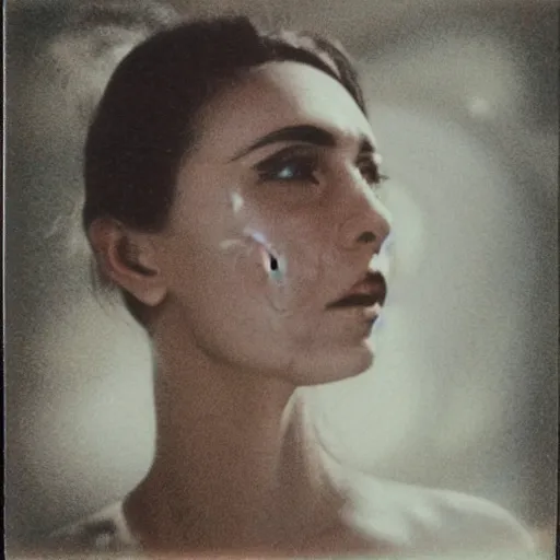 Prompt: polaroid of Hyper-real Yennifer face shot by Tarkovsky