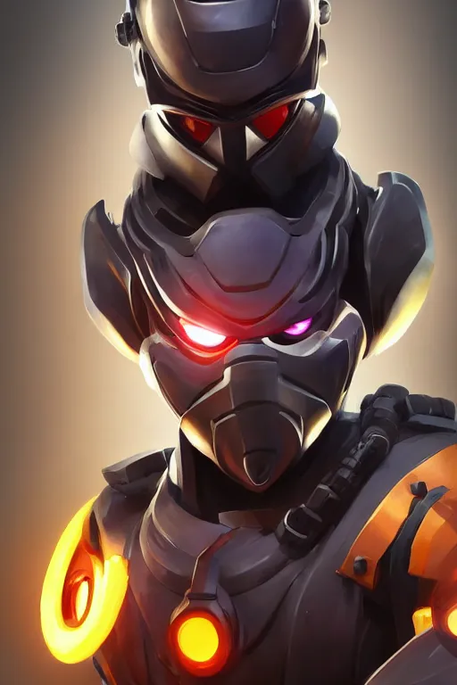 Image similar to epic mask helmet robot ninja portrait stylized as fornite style game design fanart by concept artist gervasio canda, behance hd by jesper ejsing, by rhads, makoto shinkai and lois van baarle, ilya kuvshinov, rossdraws global illumination radiating a glowing aura global illumination ray tracing hdr render in unreal engine 5