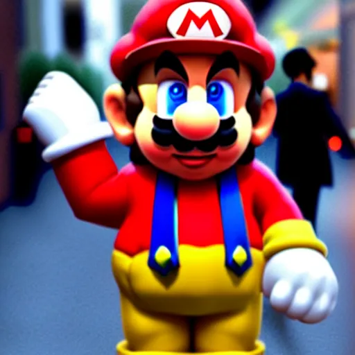 Image similar to uhd candid photo of hyperdetailed satoshi nakamoto dressed as mario. correct face, cinematic lighting, photo by annie leibowitz, and steve mccurry.