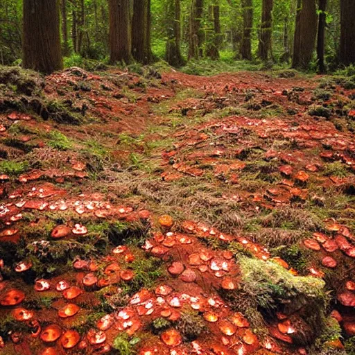 Image similar to beautiful fungal landscape