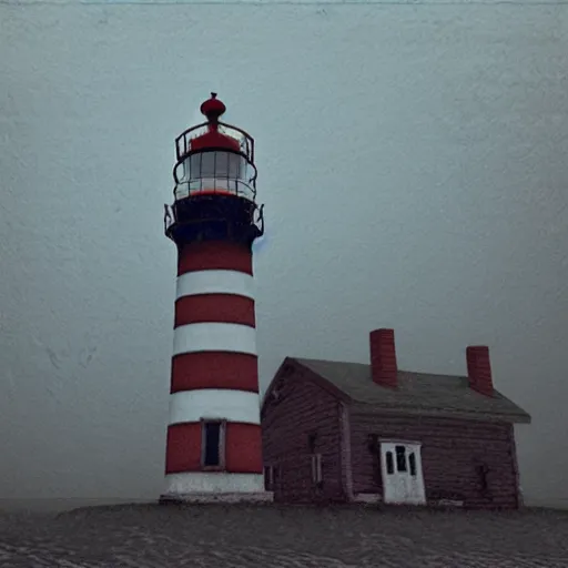 Image similar to a beautiful image of a lighthouse from silent hill, realistic, very detailed