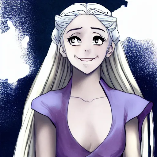 Image similar to Daenerys Targaryen, in style of a anime girl