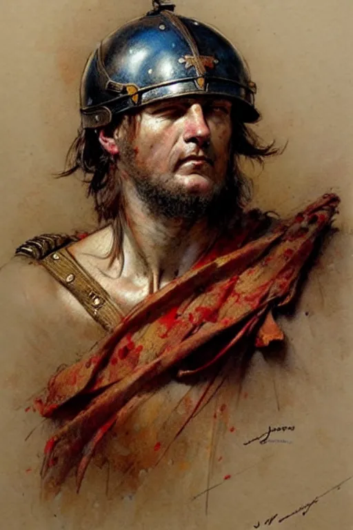 Image similar to ( ( ( ( ( roman military. saturated colors ) ) ) ) ) by jean - baptiste monge!!!!!!!!!!!!!!!!!!!!!!!!!!!!!!