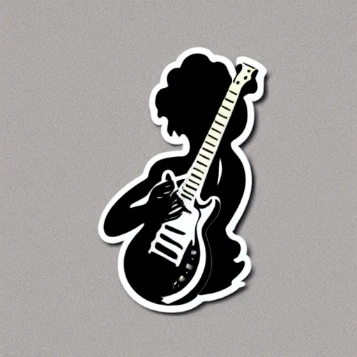 Image similar to jimmy page from led zepelin playing - guitar - solo, sticker - art, svg vector, adobe - illustrator