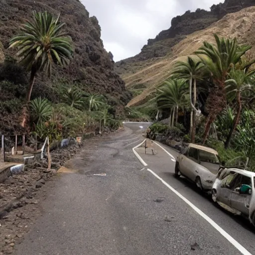 Prompt: gran canaria island being devastated by a swarm of vicious lice