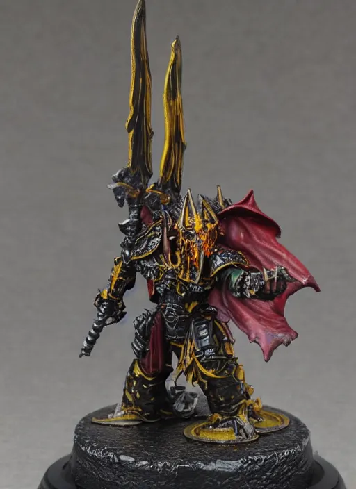 Image similar to 8 0 mm resin detailed miniature of a warhammer 4 0 k sauron, product introduction photos, 4 k, full body,