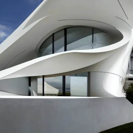 Image similar to house designed by zaha hadid