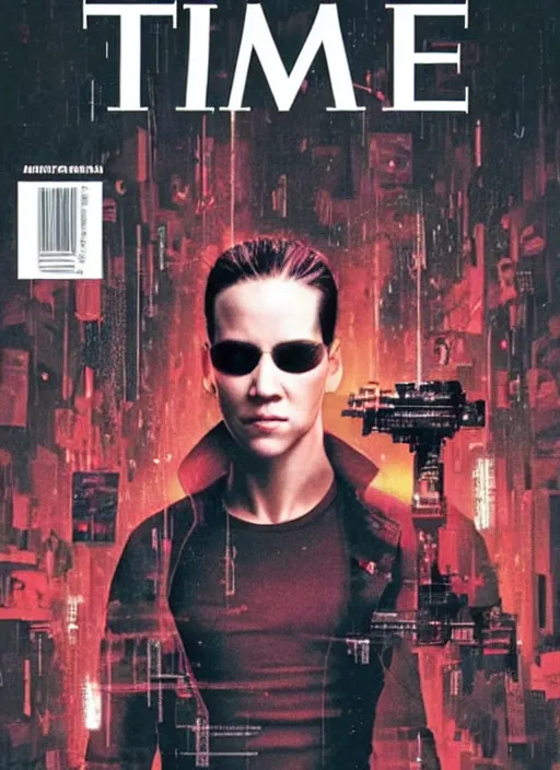 Prompt: TIME magazine cover, the coming AI singularity, welcome to the matrix, 4k