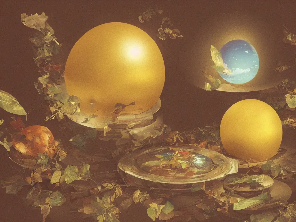 Image similar to 3 d render, sunlight study, the universe is a spheroid region 7 0 5 meters in diameter, art nouveau, by cornelis de heem and ( ( ( ( ( lisa frank ) ) ) ) ), 8 k, sharp focus, octane render