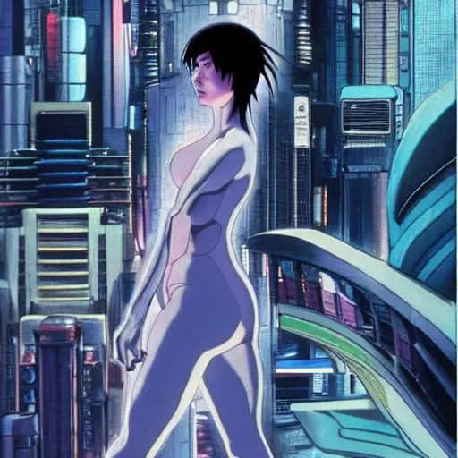 Prompt: concept art, ghost in the shell ( 1 9 9 5 ) sequel