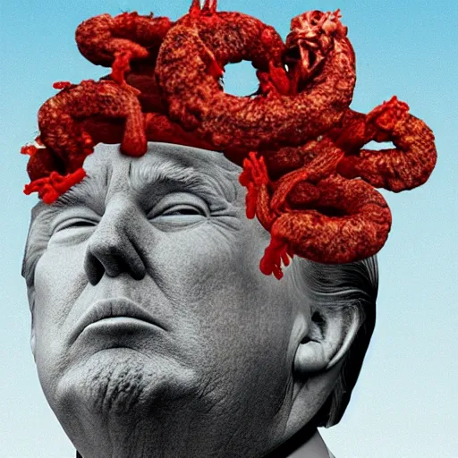 Image similar to donald trump with his head made of worms