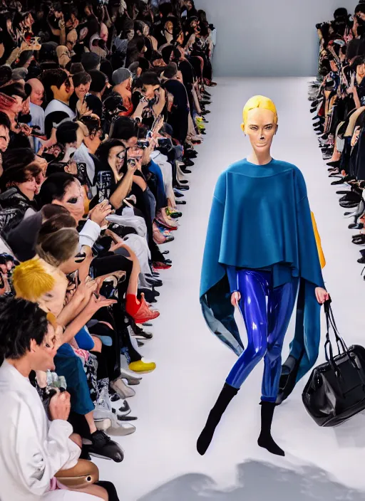 Image similar to hyperrealistic and heavy detailed balenciaga runway show of dragon ball z, leica sl 2 5 0 mm, vivid color, high quality, high textured, real life