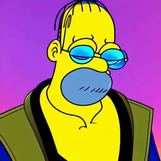 Image similar to Will Smith cosplay as Homer Simpson, detailed digital art, colourful masterpiece beautiful beautiful beautiful