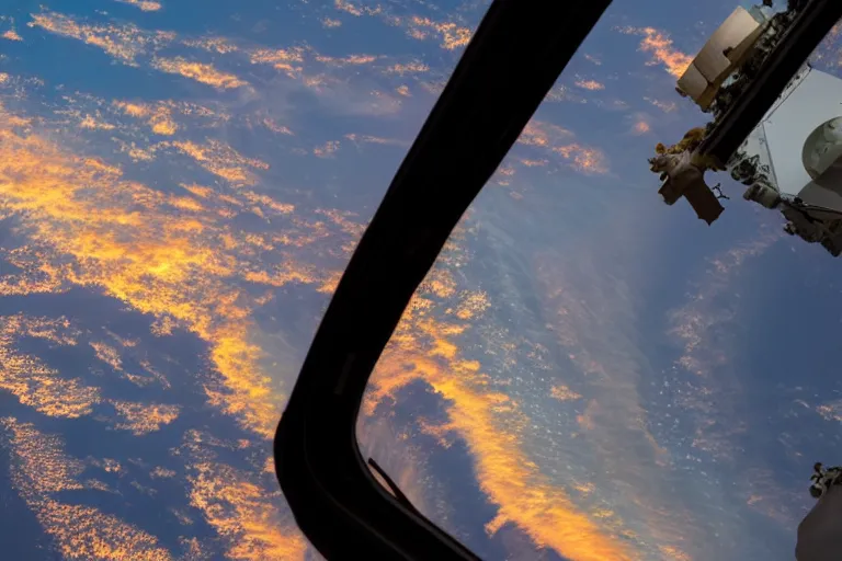 Image similar to photo of earth sunset from the international space station