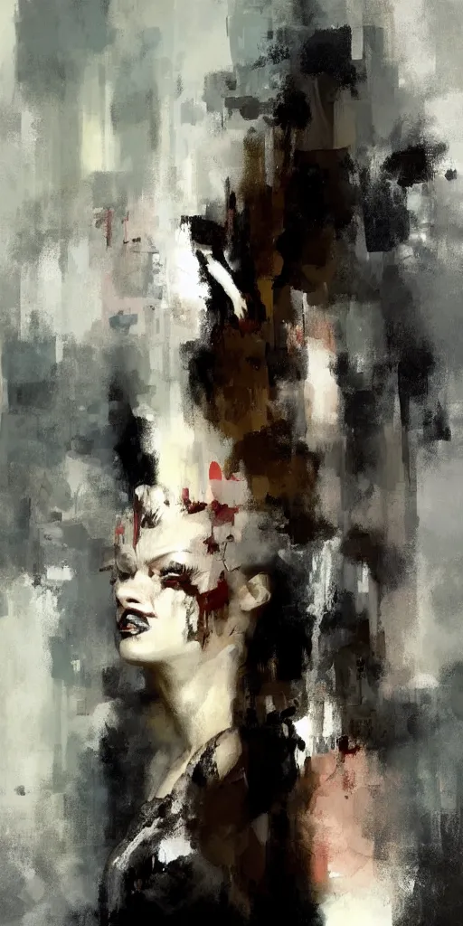 Image similar to A painting of Milla Jovovich, by Jeremy Mann