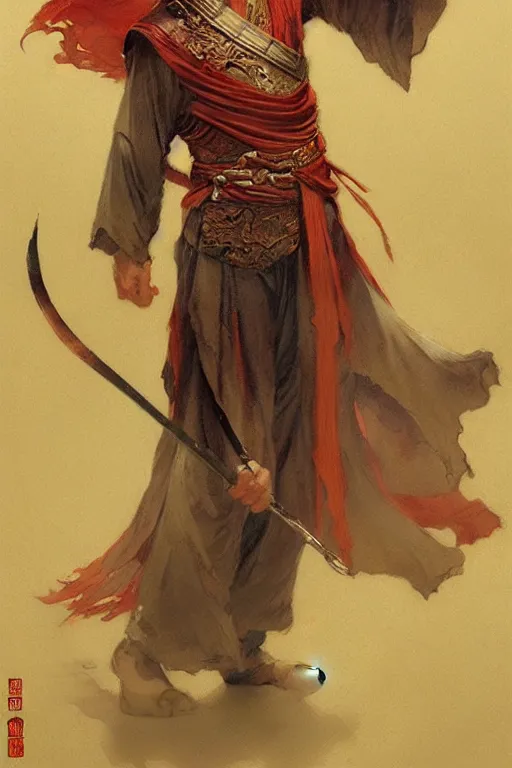 Image similar to wuxia, male, character design, ancient china, colorful, painting by gaston bussiere, craig mullins, j. c. leyendecker, tom of finland