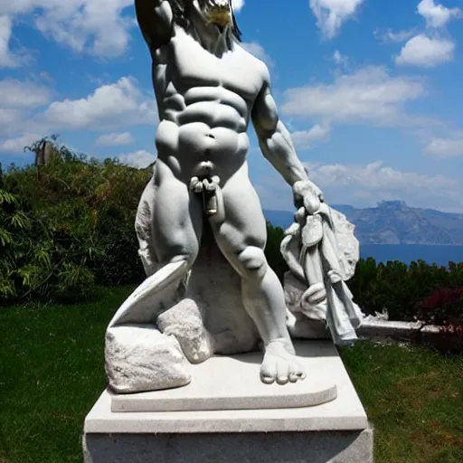 Image similar to photo greek marble statue of godzilla