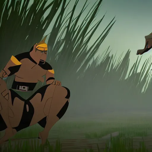 Image similar to still from genndy tartakovsky's primal, 4 k cinematic