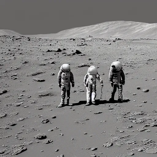 Image similar to decrepit old men wandering around on mars