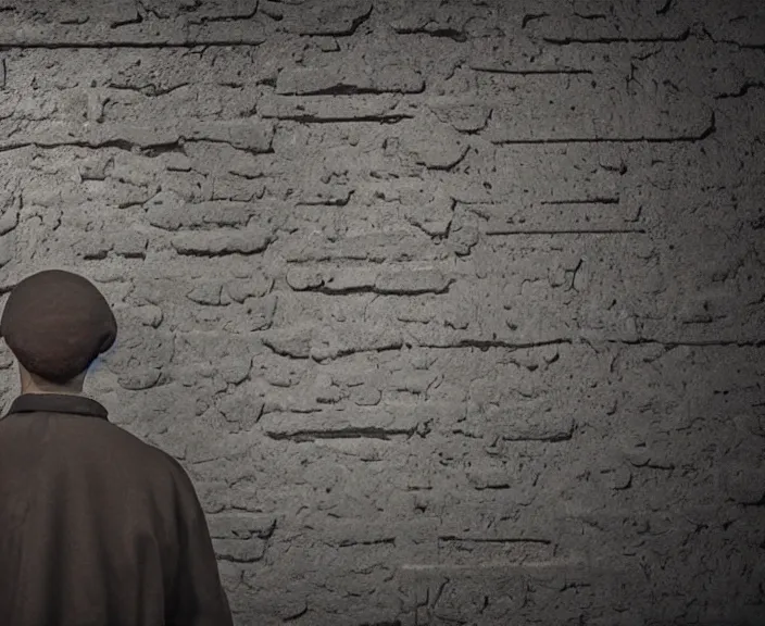 Image similar to 4 k hd, high detail photograph of an jewish prisoner, auschwitz camp, shot with sigma f / 4. 2, 2 5 0 mm sharp lens, wide shot, consistent, volumetric lighting, high level texture render