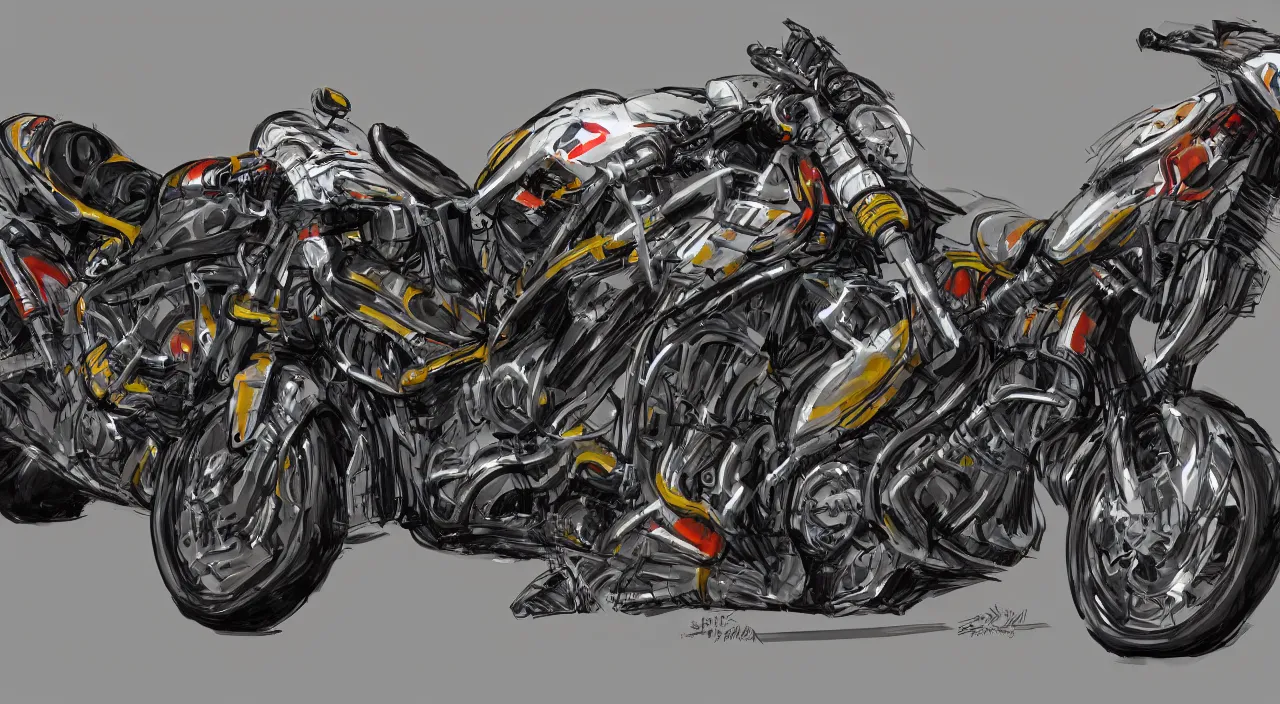 Prompt: concept art of an race motorcycle, high detail, high definition, 8k