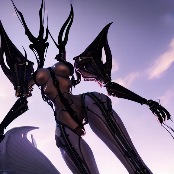 Image similar to highly detailed giantess shot, looking up at a giant 500 foot tall beautiful stunning saryn prime female warframe, as a stunning anthropomorphic robot female dragon, looming over you, walking toward you, detailed warframe legs towering over, camera looking up, posing elegantly, sharp claws, robot dragon feet, intimidating, proportionally accurate, anatomically correct, two arms, two legs, camera close to the legs and feet, giantess shot, warframe fanart, ground view shot, cinematic low shot, high quality, captura, realistic, professional digital art, high end digital art, furry art, macro art, giantess art, anthro art, DeviantArt, artstation, Furaffinity, 3D realism, 8k HD render, epic lighting, depth of field