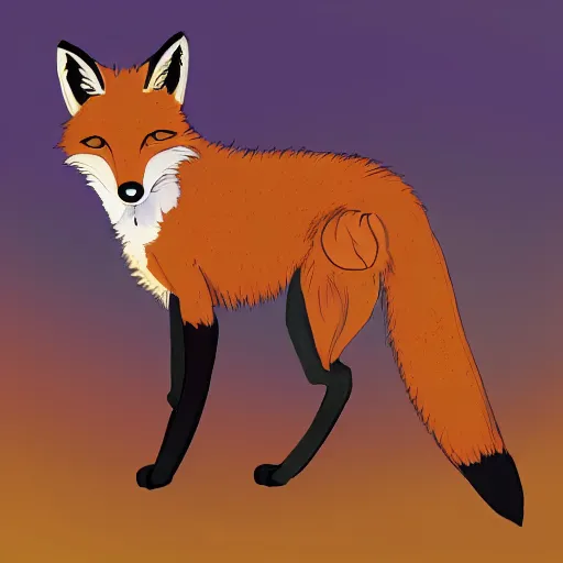 Prompt: a fox in the style of here to slay, digital art