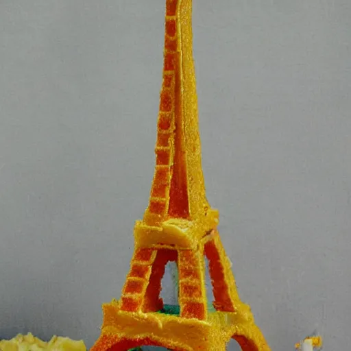 Prompt: Eiffel tower made out of cheese