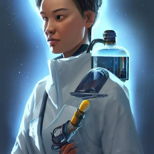 Image similar to concept art of scientist by jama jurabaev, scifi, extremely detailed, trending on artstation, high quality, brush stroke