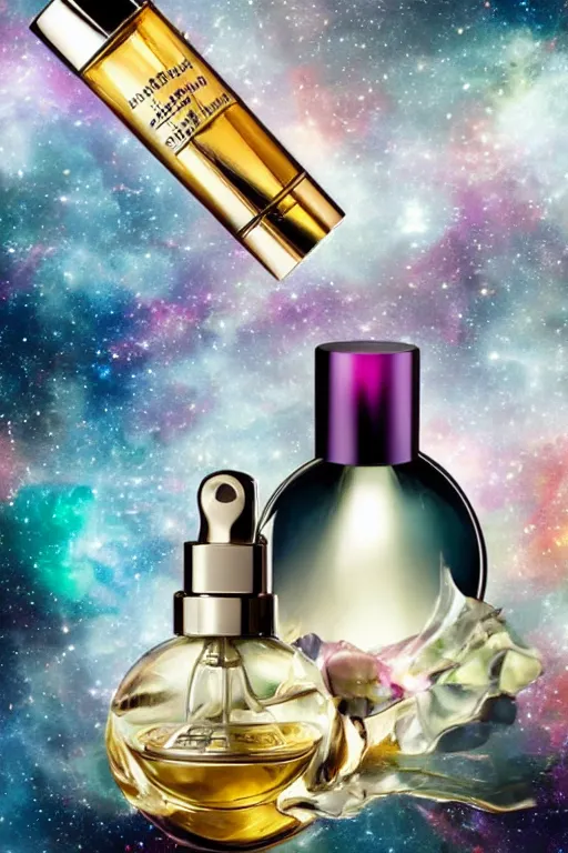 Prompt: Universe in a parfume bottle