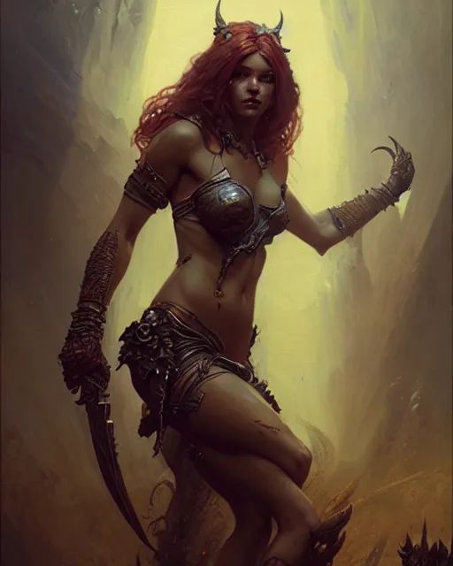 Image similar to fierce lilith, fantasy character portrait, ultra realistic, concept art, intricate details, highly detailed by greg rutkowski, gaston bussiere, craig mullins, simon bisley