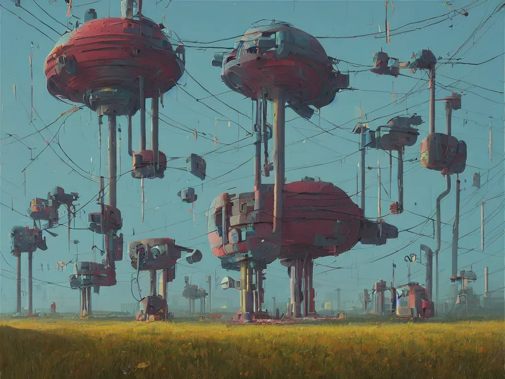 Image similar to an original art from Simon Stalenhag.