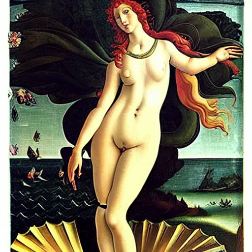 Prompt: Lady Gaga as The Birth of Venus sandro botticelli