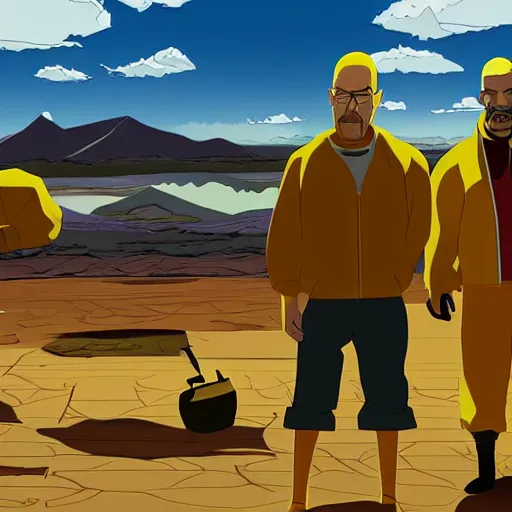 Image similar to breaking bad as a disney animation 4 k quality super realistic