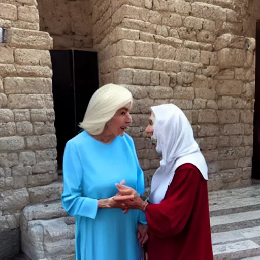 Image similar to photo of mirtha legrand talking with jesus in jerusalem