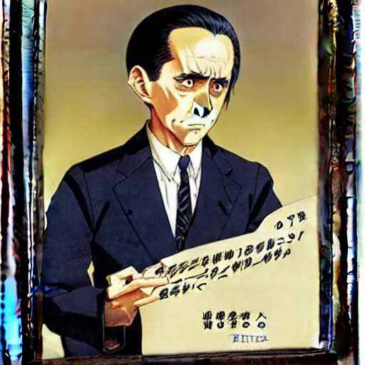 Image similar to anime detective joseph goebbels by hasui kawase by richard schmid