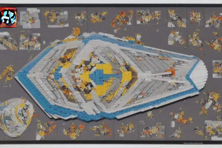 Image similar to mc escher triangle planetoid 1 9 8 5 lego set