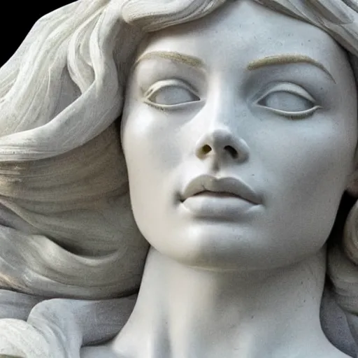 Image similar to margot robbie as a marble statue, female beauty