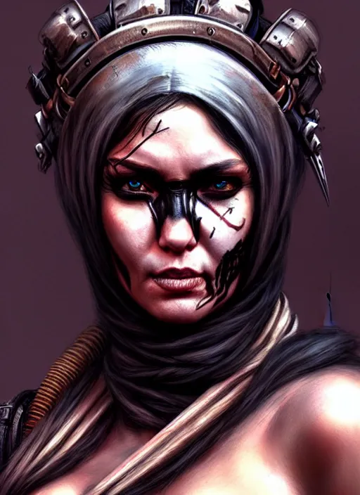 Prompt: mad max style warrior woman in desert _ unreal _ 5 _ daz. _ rpg _ portrait _ extremely _ detailed _ artgerm _ greg _ rutkowski _ greg