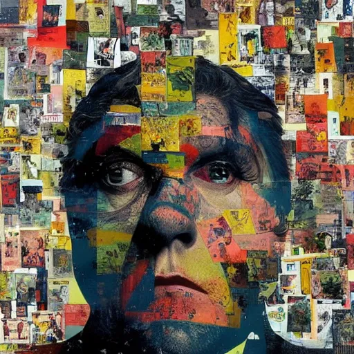 Prompt: a portrait of a creature created by guillermo del toro in a scenic environment by mimmo rotella