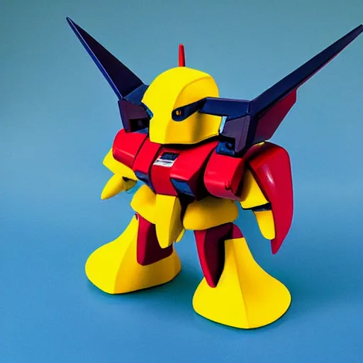 Prompt: a gundam shaped like a duck, robot shaped like a rubber duck