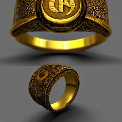 Image similar to the ring from lord if the rings with an imprinted ruler, cm scale imprinted on the inside of the ring, one ring to rule them all, highly detailed, 8 k, trending on artstation, mystic, rpg artwork