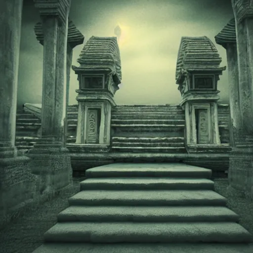 Prompt: ghost in a temple, old grainy picture, photorealistic, hd