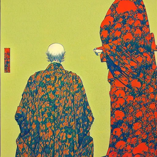 Image similar to standing at the altar of sunlight, high detailed jean giraud painting, by adrian ghenie and gerhard richter. art by takato yamamoto. masterpiece, deep colours.
