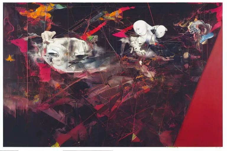 Image similar to the physical impossibility of death, in a brutalist designed space ship, rich deep colours, painted by francis bacon, adrian ghenie, james jean and petra cortright, part by gerhard richter, part by takato yamamoto. 8 k masterpiece