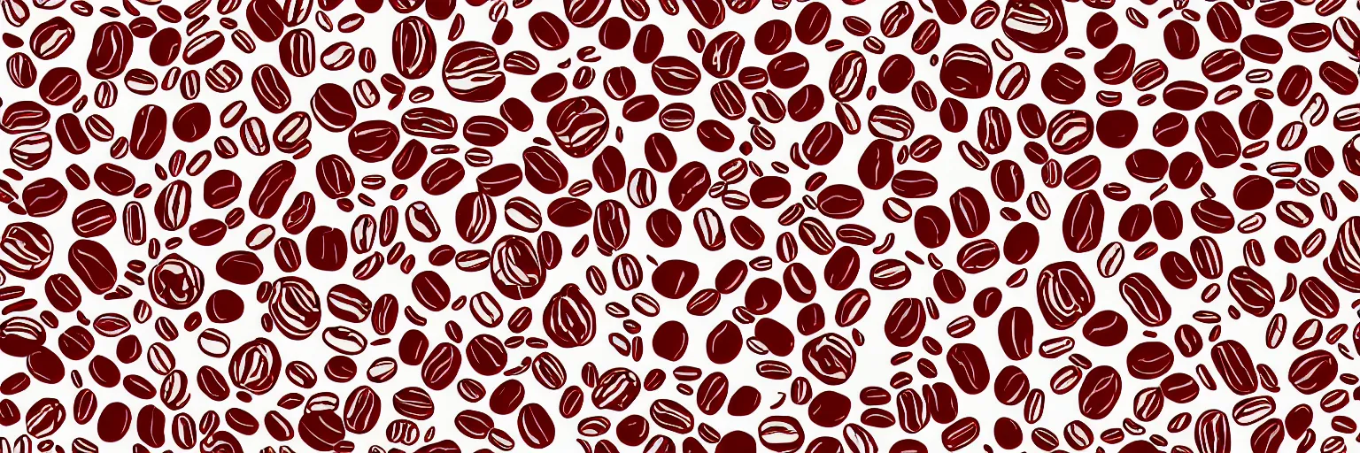 Prompt: pattern design, coffee and guitar, vector, simple, red and white,