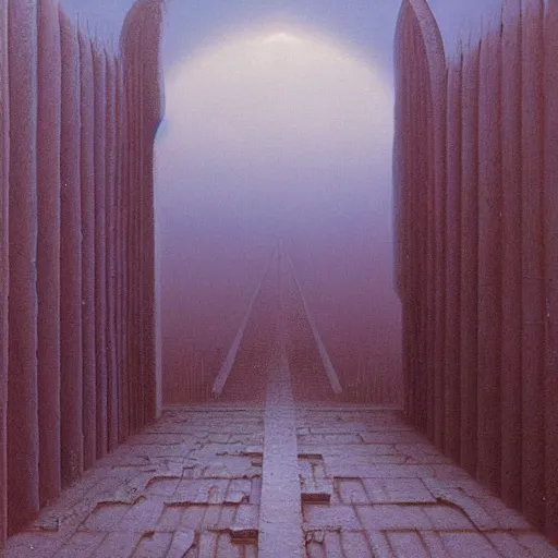 Image similar to the gates of heaven closed why lost souls try to climb over the gates style of Zdzisław Beksiński 8k hyperdetailed