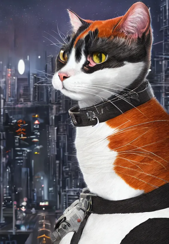 Prompt: portrait of a! calico! cat wearing a cosmonaut suit, tokyo street background, concept art, by viktor vasnetsov, cinematic lighting, cinematic mood, very detailed, 8 k, high resolution,